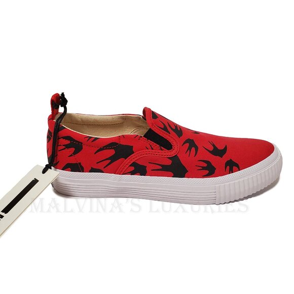 McQ ALEXANDER McQUEEN SNEAKERS SWALLOW LOW TOP RED / BLACK SHOES $235  IT 39 / 9 - Picture 5 of 13